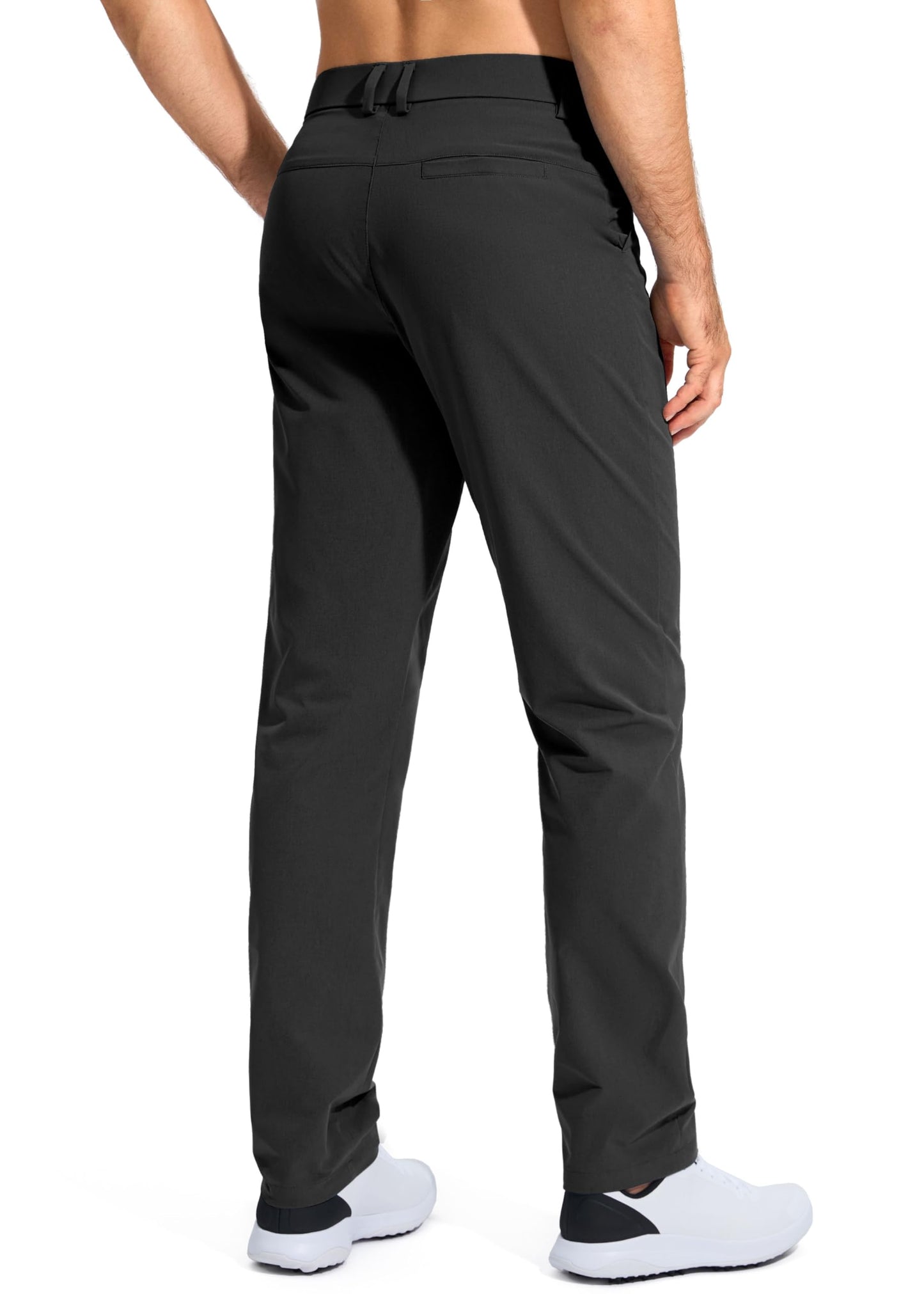 Pudolla Men's Golf Pants Mens Dress Pants Stretch Work Pants 32 Lightweight Quick Dry Slacks Casual Trousers with Pockets(Black 38Wx32L)