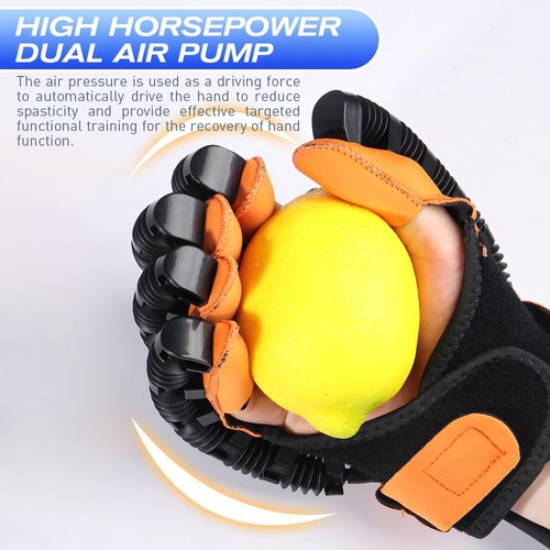 BAUSATZ Rehabilitation Robotic Gloves for Stroke Recovery-Multiple Training Modes，Custom Settings Finger Rehab Trainer，Stroke Recovery Equipment (Left Hand-Large)