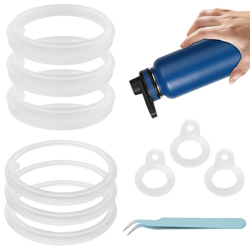 CoguZed 3 Sets of 9 Silicone Gaskets for Water Bottles, Compatible with Thermoflask & Takeya Lids 40oz, Perfect for Straw Lid, Chug Lid & Spout