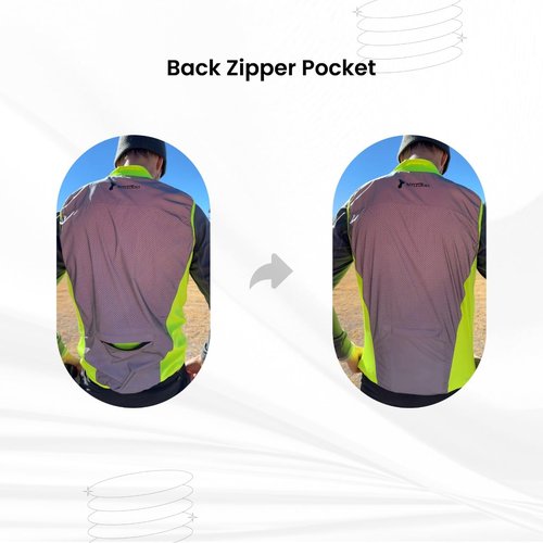 ReflecToes Lightweight Full Reflective Vest For Night Visibility - Cycling Gilet - Running Vest (US, Alpha, Medium, Fluorescent Trim)