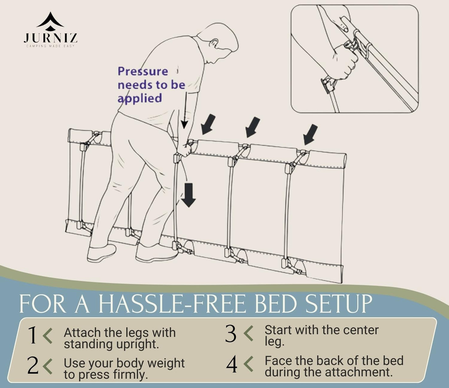 JURNIZ Ultralight Camping Cot for Adults and Kids; Supports up to 330lbs; 4.85lbs Ultralightweight Portable Camping Bed for Hiking, Camping and Backpacking with Carry Bag (Green)