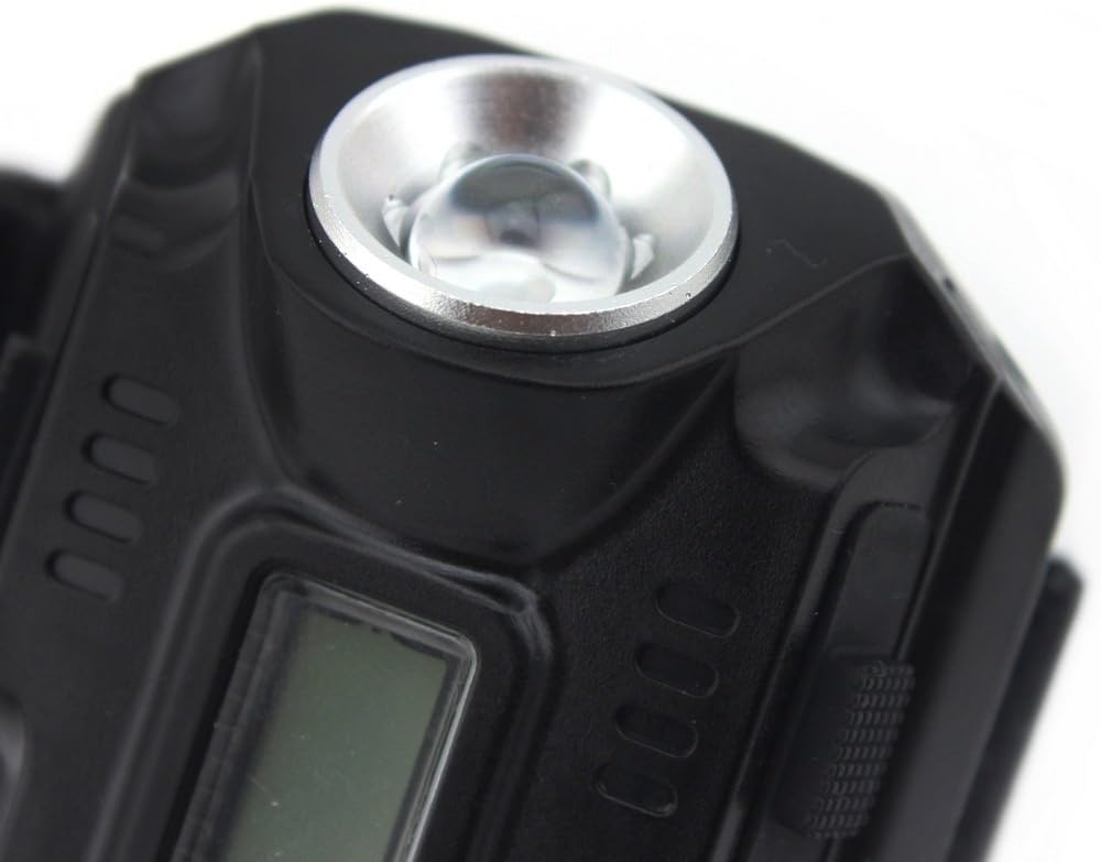 Super Bright Wrist LED Light R5 Rechargeable Waterproof LED Flashlight Wristlight Watch with Compass, Best for Running Mountain Climbing Camping Survival Hiking Hunting Patrol