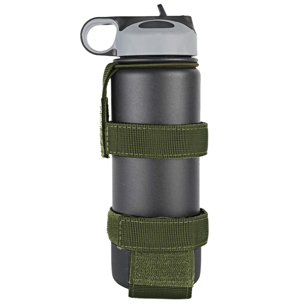 IronSeals Tactical Water Bottle Holder, Molle Compatible, Adjustable, Green, Nylon, 16 oz - 32 oz/ 500 ML - 1000 ML Bottle Pouch