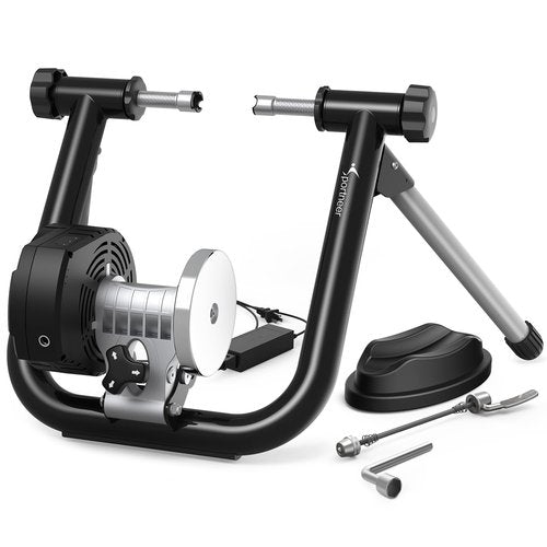 Sportneer Bike Trainer: Smart Stationary Bike Stand with Bluetooth 4.0 & ANT+ Connection - Bike Trainer Stand for 26-29" & 700C Wheels - Smart Bike Trainer Stand for Indoor Riding, Foldable Storage