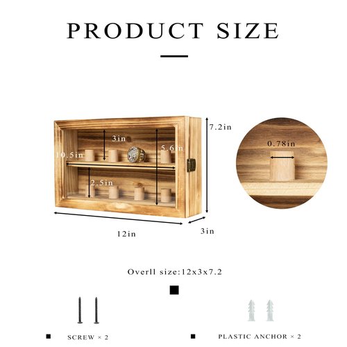 Freezing point Championship Ring Display Case Baseball Ring Holder Big Ring Storage Box Wooden Shadow Box for Baseball Basketball Football Softball Award Rings Fan Souvenirs 6
