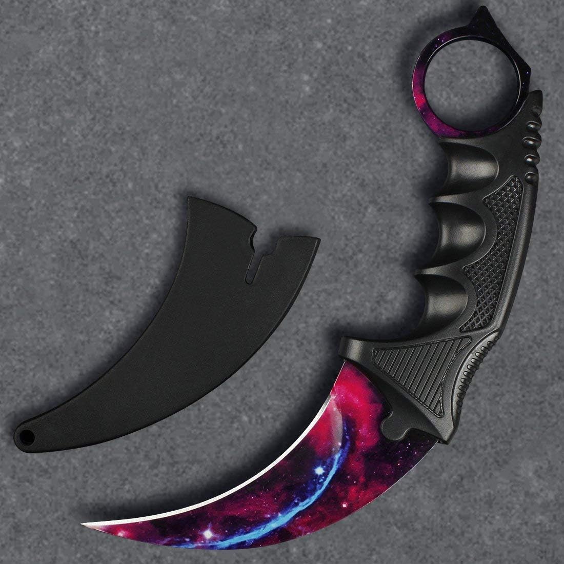 Andux Karambit Camping Hunting Tool with Cord ZD-01 (Purple-White)