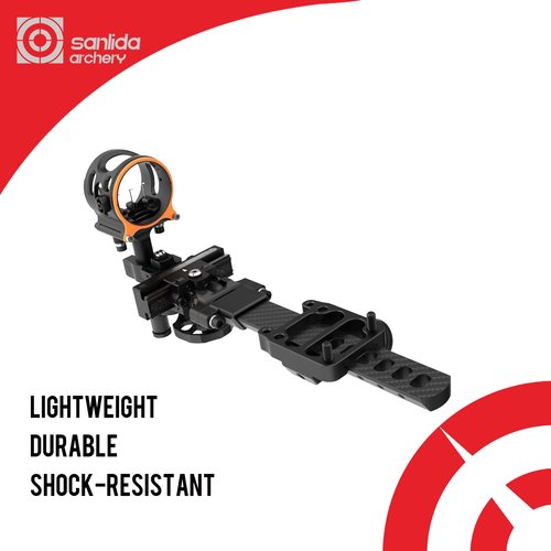 Sanlida Dragon 10 Advanced 3 Pin Hunting Bow Sight, Highly-Visible Micro-Adjustable Hunting Compound Bow Sight for Right Hand