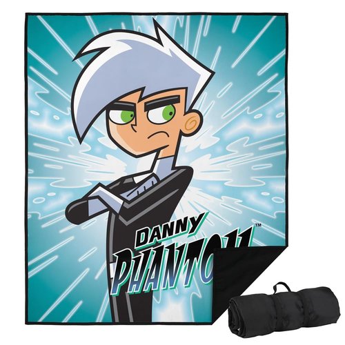 LOGOVISION Danny Phantom Picnic Outdoor Blanket, 50"x60" with Logo, Foldable Blanket for Picnic, Beach, Camping, Park, Tailgate
