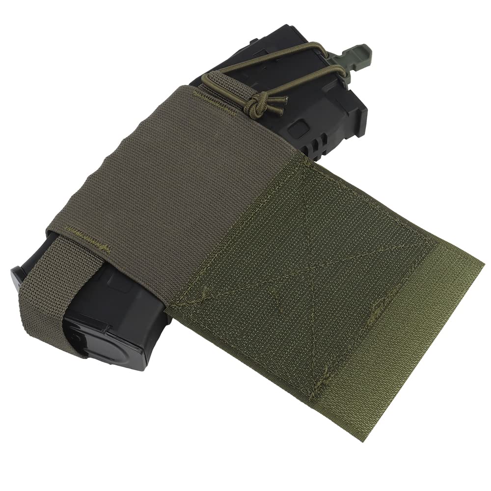 Hdlsina Tactical Vest Side Mag Holder Magazine Holster Interphone Pouch Tactical Vest Extension Bag with Hook and Loop Cummerbund Insert Panel Quick Attached and Fixed (Green)