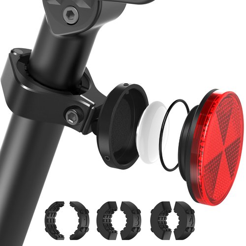 SUPMEGA Bicycle Mount for AirTag, Bicycle Reflector with Metal Bracket, Hidden Anti-Theft GPS Tracker Accessories, Waterproof AirTag Holder for Bicycles, E-Bikes and Scooters