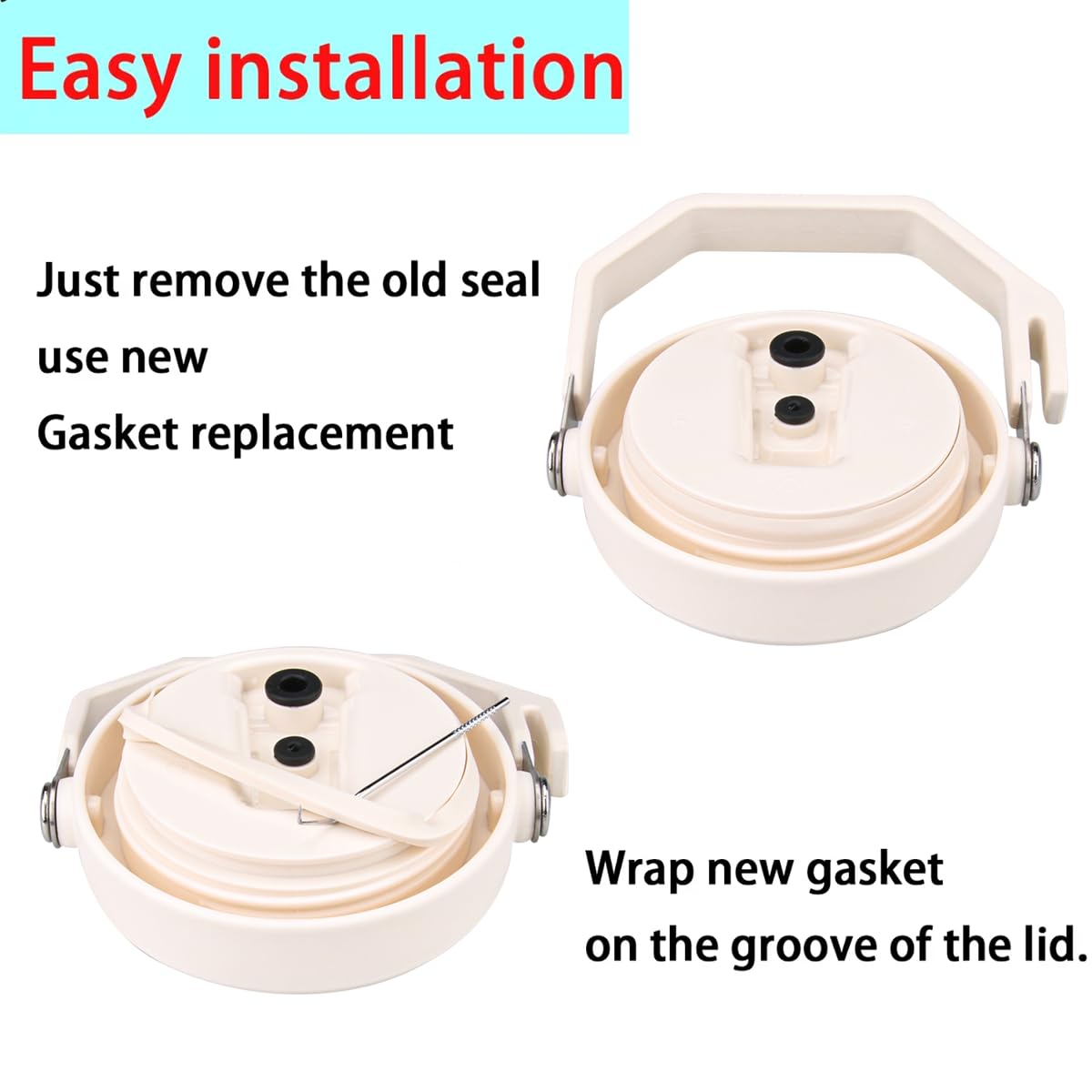 4-Piece Silicone Sleeve with Replacement Gasket for Stanley 64oz IceFlow Flip Top Tumbler, Silicone Sleeve Replacement Gasket for Stanley 64oz Water Bottle (4, Yellow Sky Blue)