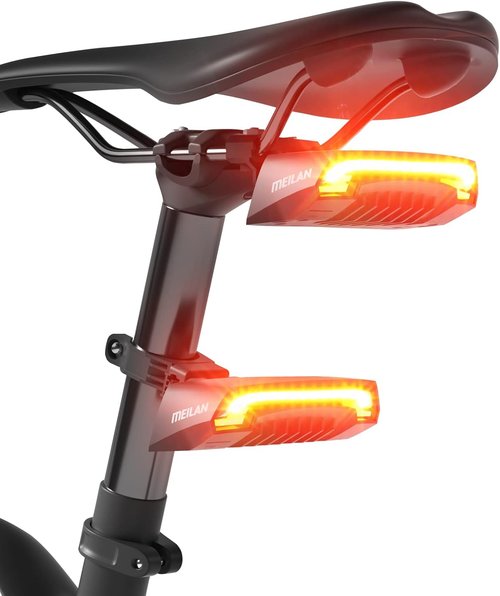 MEILAN X5 Smart Bike Tail Light, Turning Signals Bike Light USB Rechargeable Bicycle Rear Light with Wireless Remote Control Cycling Safety Warning Light