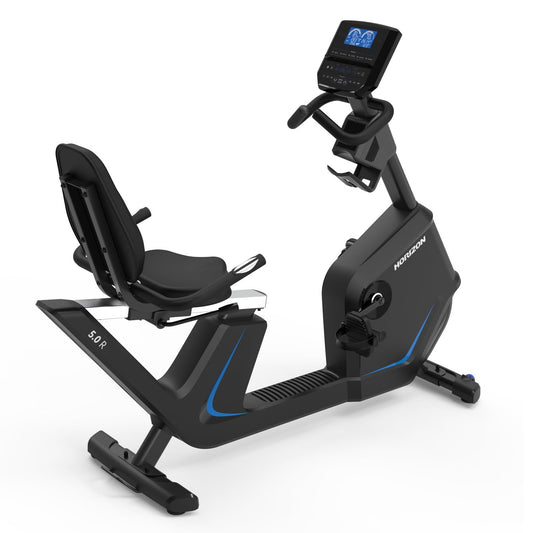 Horizon Fitness 5.0R Recumbent Bike, Fitness & Cardio, Magnetic Resistance Cycling Bike with Bluetooth, Comfort Seat with Lumbar Support, Step-through Frame, and 350lb Weight Capacity