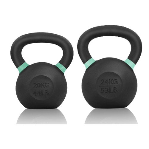 Yes4All Kettlebell Cast iron/Powder Coated Kettlebell Bundle 44LB + 53LB - Easy Grip Handle for Strength Training, Home Gym