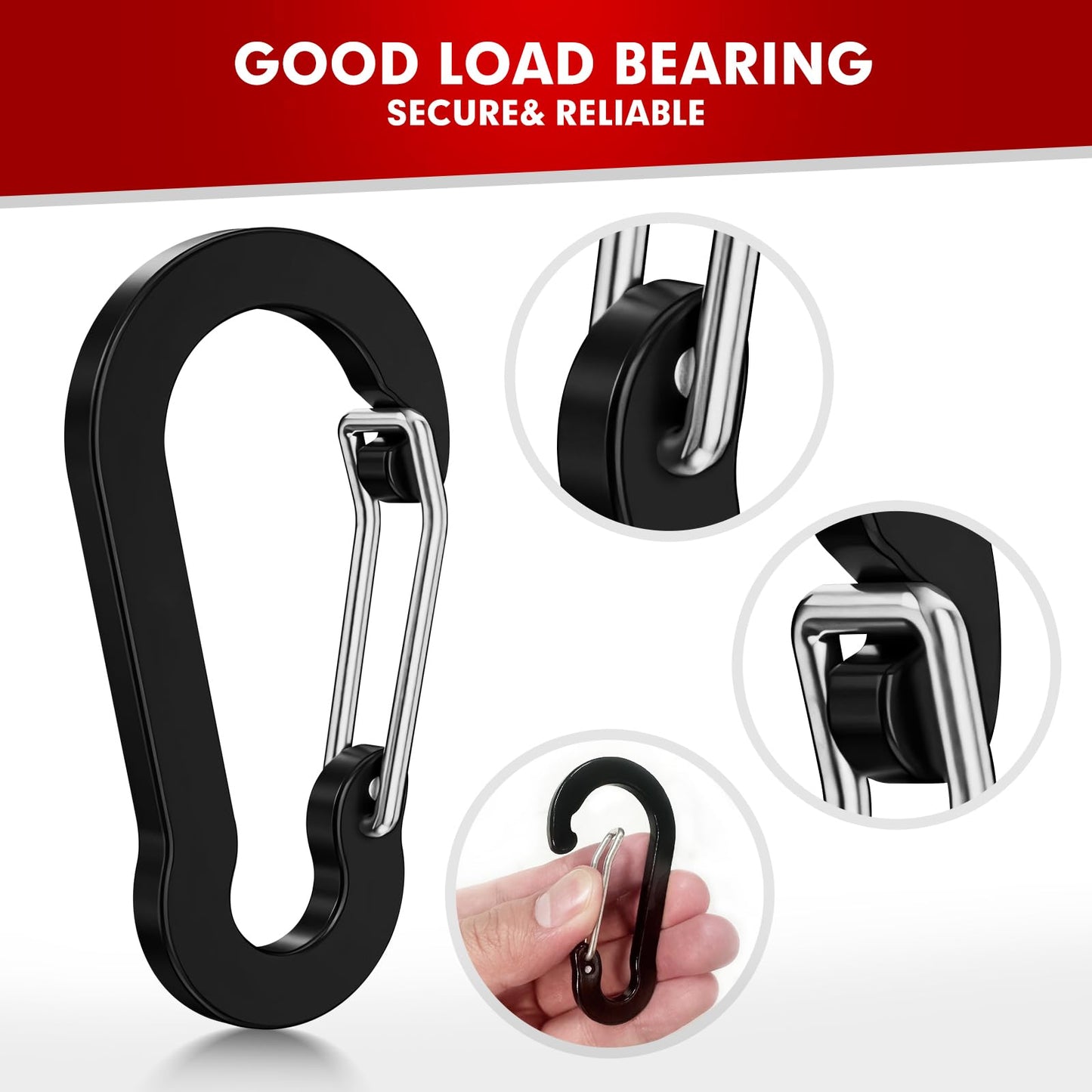 2.7'' Large Carabiner Clip,10 PCS Aluminum Lightweight and Durable Carabiner Clips for Keys, Fishing, Camping