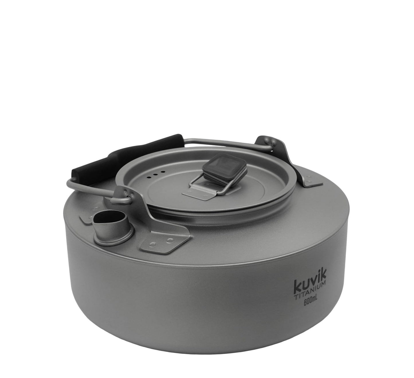 Kuvik Titanium Kettle 600ml (20.3 oz) - Ultralight and Compact Kettle for Backpacking, Camping, and Home