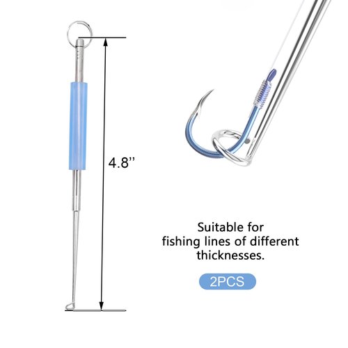 Medsuo 2pcs Stainless Steel Fishing Unhooking Disgorgers Portable Fishing Hook Remover Tools Fishing Supplies for Lake Fishing River Fishing Sea Fishing