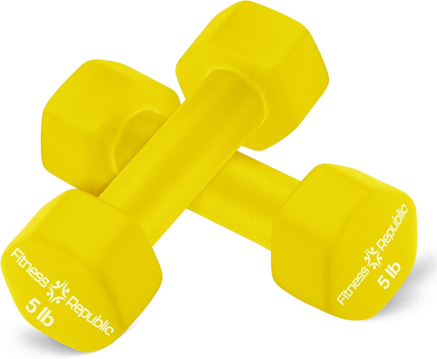 Neoprene Dumbbell Set of 2, Non-Slip, Hex Shape, Free Weights for Muscle Toning and Strength Building - Portable Home Gym Hand Weights