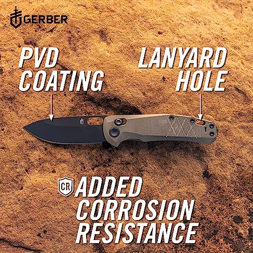 Gerber Gear Scout Pocket Knife - 3.2" Plain Edge Blade Folding Knife - EDC Gear and Equipment - Micarta