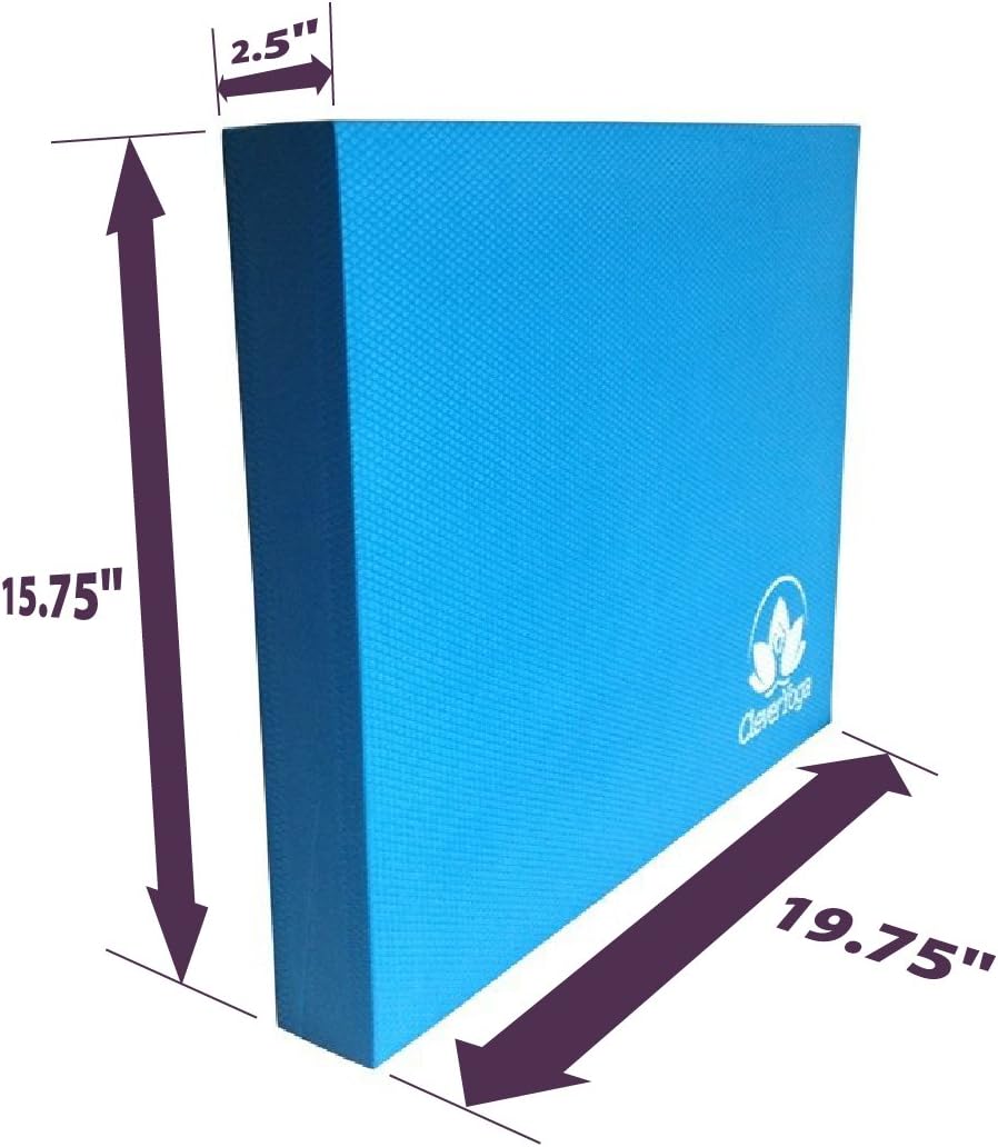 Clever Yoga Balance Pad - Foam Balance Pad for Exercise, Pilates & Workout, Non-Slip Thick Foam Base & Physical Therapy Equipment for Strength & Stability Training