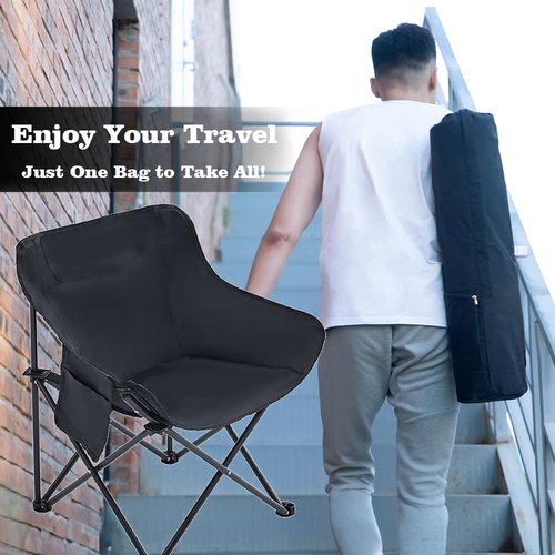 Kvittra Portable Camping Chair - Heavy Duty Folding Backpacking Chairs, Collapsible Heavy Duty Packable Lightweight Backpack Chair Compact for Outdoor Camp, Travel, Beach, Picnic, Hiking