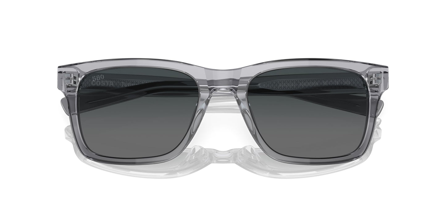 Costa Man Sunglasses Shiny Light Crystal Gray Frame, Gray Gradient Lenses, 55MM