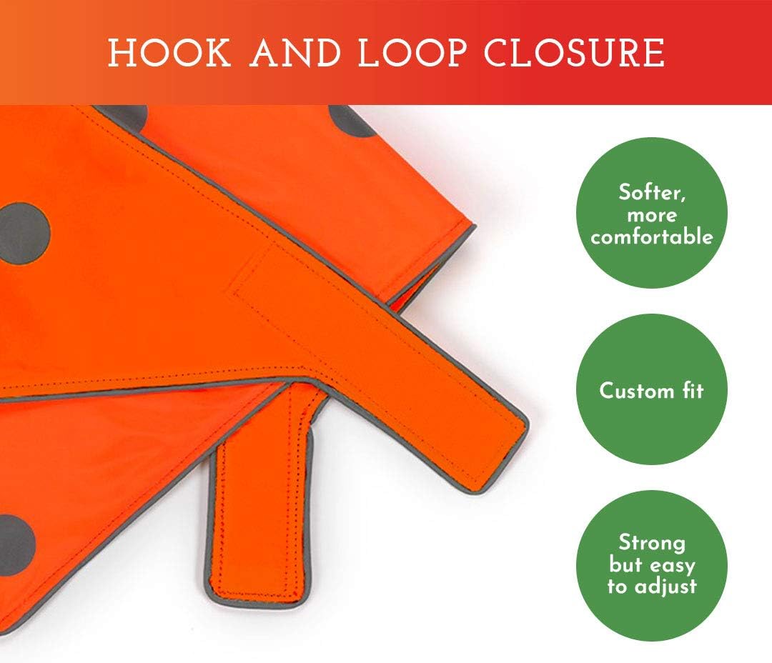 SPOT THE DOG! Reflective Dog Bandanas - High Visibility Safety Dog Accessories for Small, Large Dogs, Orange Collar, Scarf, Kerchief, Bib for Hunting, Camping, Walking at Night (Blaze Orange, M-L)