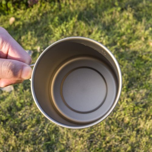 COMTAI Titanium Pot, 750ml/26 oz Mug with Lid and Foldable Handle, Titanium Cup Backpacking Cookware for Outdoor Hiking Camping Cooking