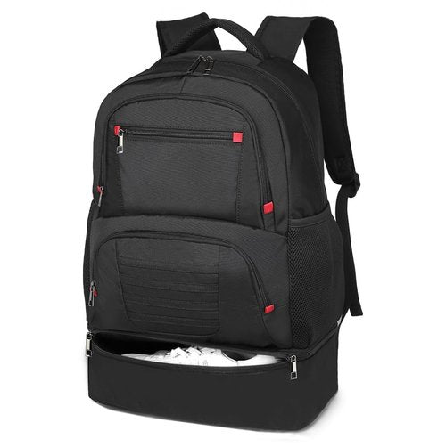 seyfocnia Gym Backpack for Men, Waterproof Sports Backpacks With Shoe Compartment Lightweight Workout Trainning Back Pack Casual Travel Daypack-Black