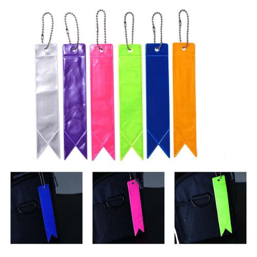 Leadigol 12pcs Reflector Pendant, Safety Reflector with Chains,Reflectors Tags,Safety Backpack Tag,High Visibility Safety Keychain Reflector Pendant,for Bag Backpack Cycling Running