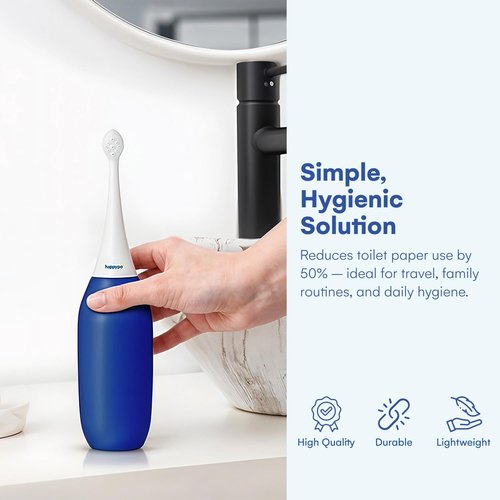 HappyPo The Original Portable Bidet - 300ml Peri Bottle for Moms, Women, and Anyone on The Go - Easy-Bidet 2.0 for Postpartum Care, Travel, Personal Hygiene - Poop Cleaning and Feminine Care (Mint)