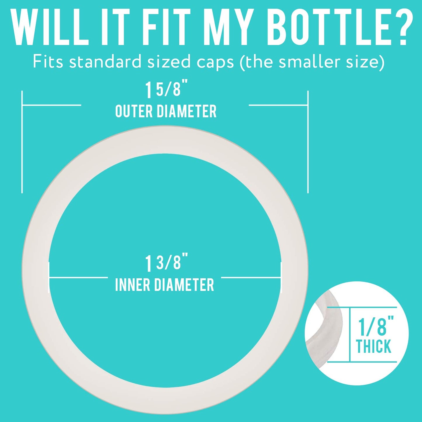 Impresa Compatible 4 Pack Gaskets/O-Rings for Klean Kanteen Classic Cap