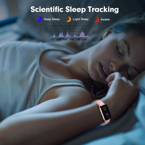 meoonley Fitness Tracker Watch,Fitness Watch Waterproof Activity Tracker Step Tracker with HeartRate Blood Oxygen Monitor and Sleep Monitor Compatible with Android iOS for Women Men