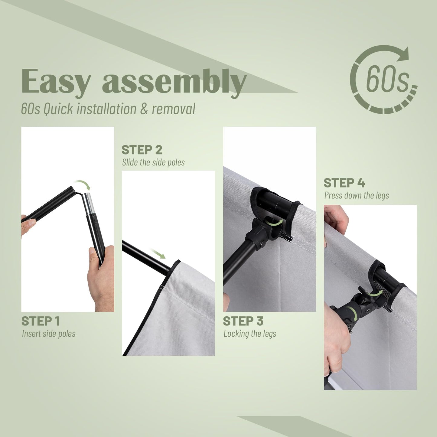 G2 GO2GETHER Foldable Camping Cot, Durable Travel Tent Cot, Ultralight for Backpacking, Comes with Storage Bag(Black/Green/Brown) (Grey)