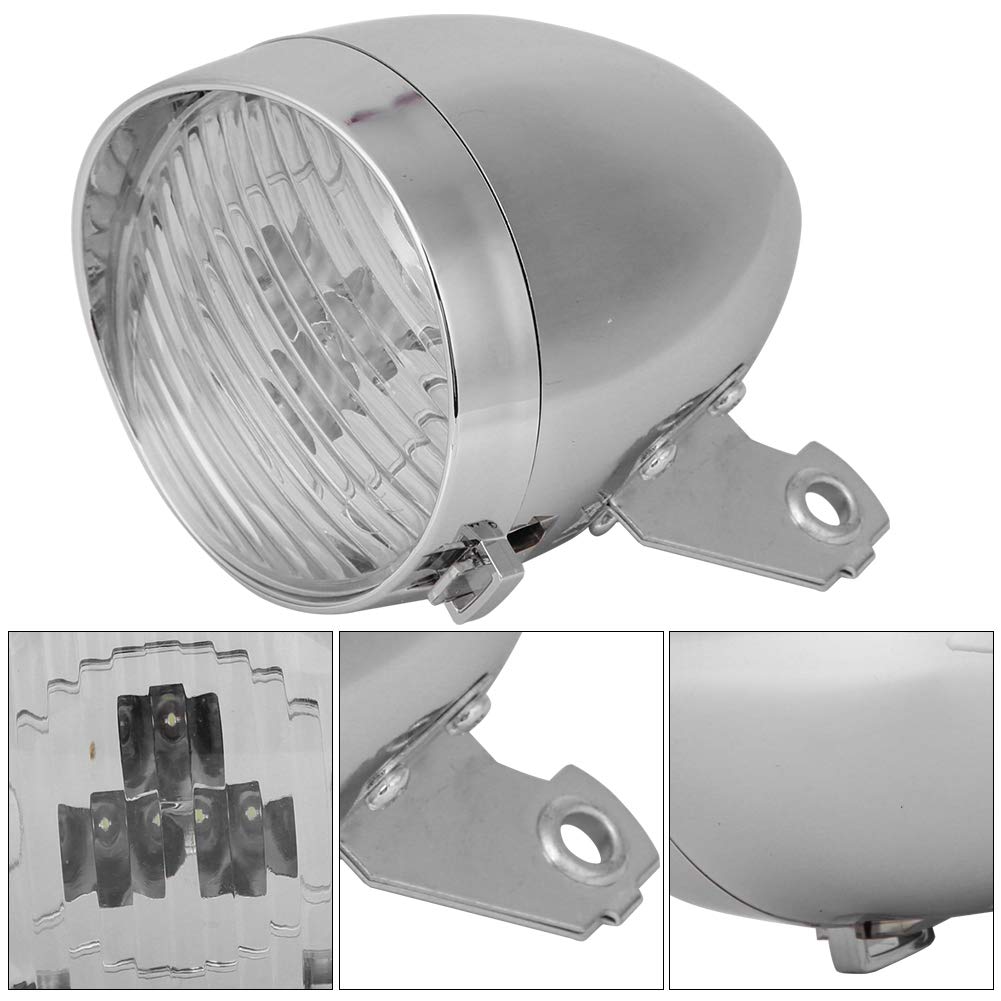 Vintage Bike Headlight, 3 LED Retro Bike Front Light Lamp Bicycle Headlight Cycling Flashlight Headlamp with Bracket