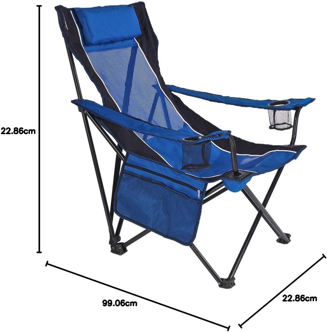Kijaro Sling Folding Camping Chair - Enjoy The Outdoors in This Outdoor Chair with a Built-in Cup Holders and Side Organizer OR Side Cooler - Includes a Detachable Pillow