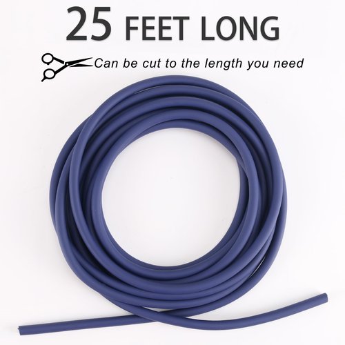 Resistance Tubes, Exercise Bands with Handles, Elastic Bands for Exercise, Physical Therapy Bands, Natural Rubber Tubing with Door Anchor for Lower Pilates, at-Home Workout, 25 Feet (Silver)