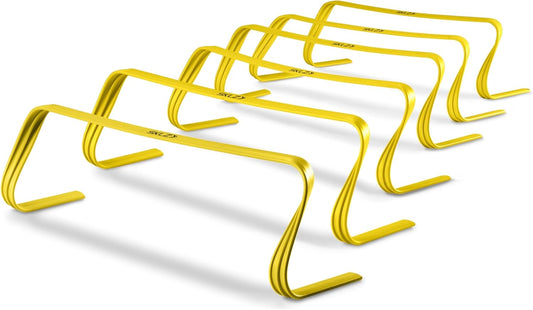 SKLZ 6-Pack Ultra Durable Agility Hurdles - 6-Inch Tall, Bright Yellow, Easy Setup & Transport
