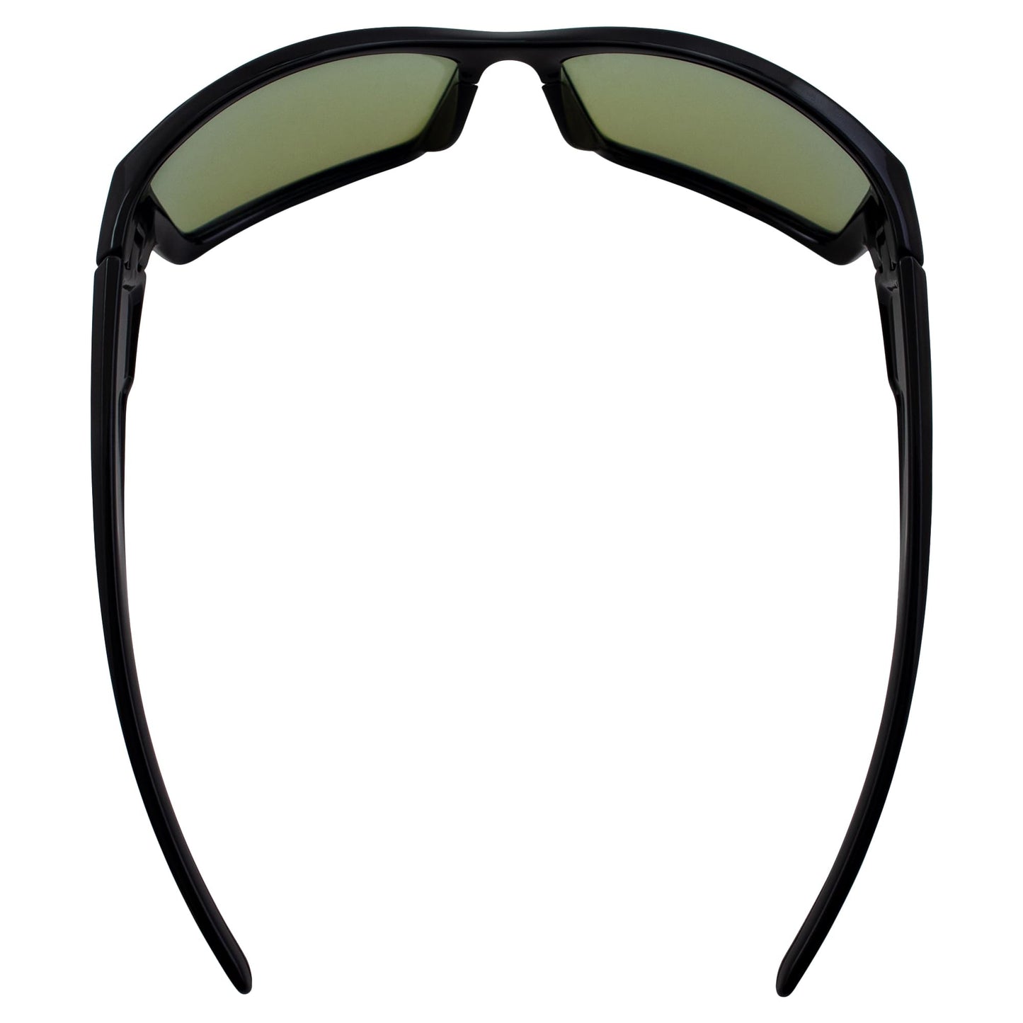Islander Eyes Belize Polarized Sunglasses for Men or Women Sporty Wraparound Black Frame w/Blue Mirror Lens