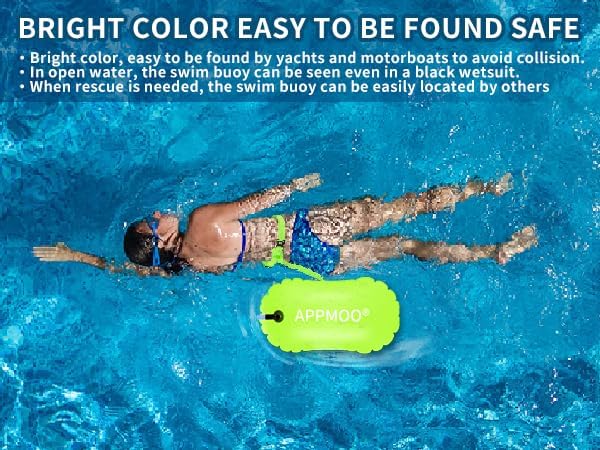 Open Water Swim Buoy with Waterproof Phone Pouch - Safety Float for Swimmers