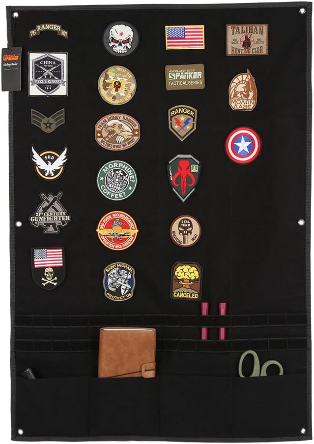 EXCELLENT ELITE SPANKER Tactical Patchs Display Board Foldable Military Patch Holder Panel (Black, S)