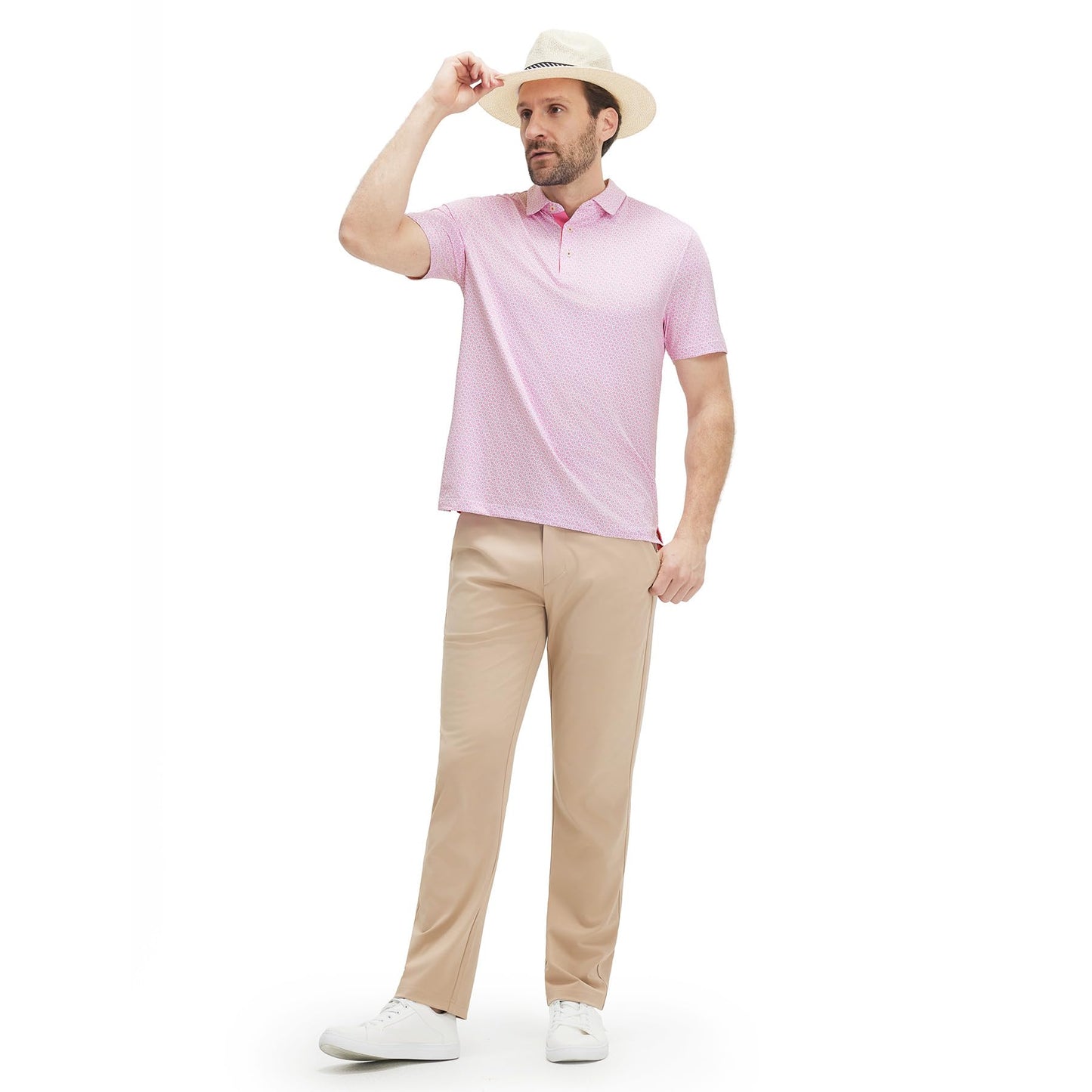 M MAELREG Golf Shirts for Men Dry Fit Print Patterns Performance Moisture Wicking Mens Polo Shirts Short Sleeve
