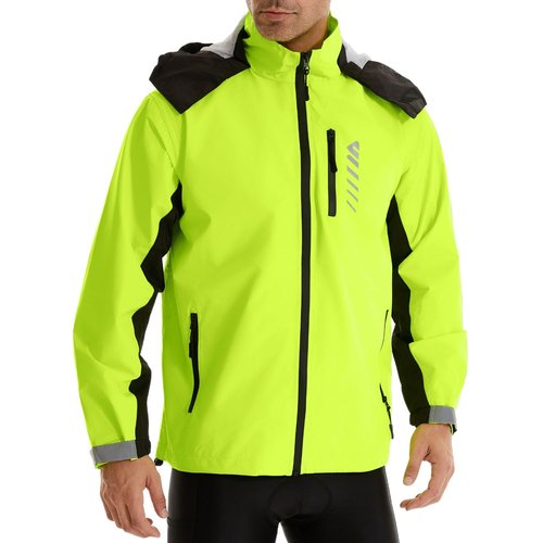 Lo.gas Men's Rain Jacket Waterproof with Hood Rain Shell Jacket Raincoat for Cycling Running Windbreaker green M