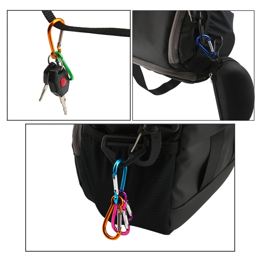 FULARR 20Pcs 5cm Locking Carabiner, Gourd-Shape Mini Carabiner Keychain, Aluminum Alloy Carabiner Snap Hook and Clip Hook, for Attaching Equipment to Backpack or Belt –– Not for Climbing!