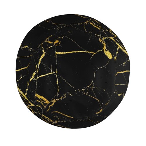 Black Gold Marble Bucket Hat Summer Packable Fisherman Cap Beach Travel Sun Hat for Unisex Men Women