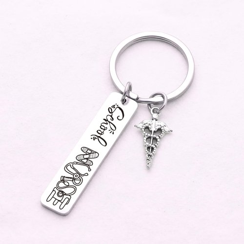 ZQEOU School Nurse Keychain Nursing School Gifts RN Graduation Jewelry For Nursing Student Gifts Nurses Week Day Keychain