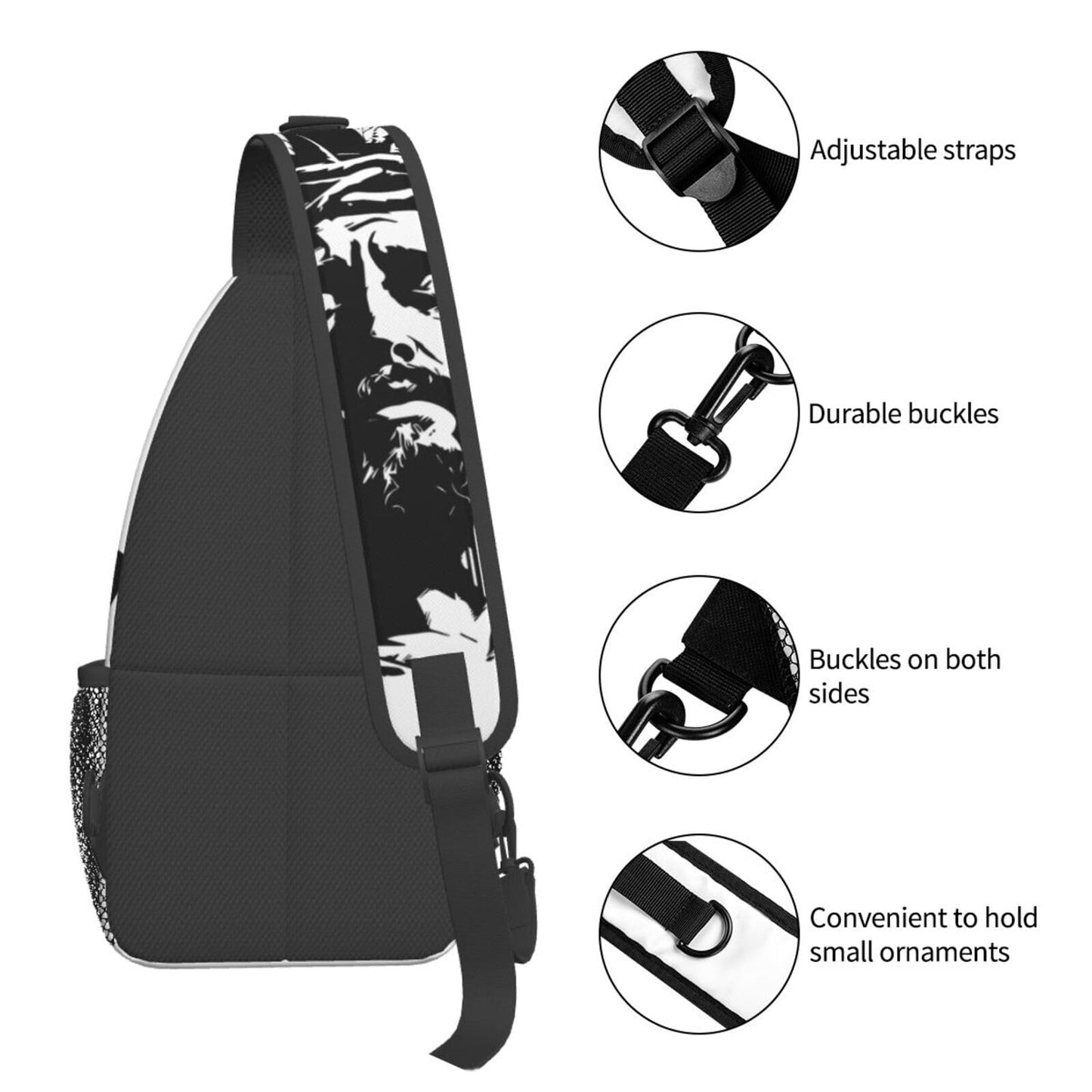 Jesus Christ Sling Backpack Chest Bag Crossbody Shoulder Bag Gym Cycling Travel Hiking Daypack For Men Women