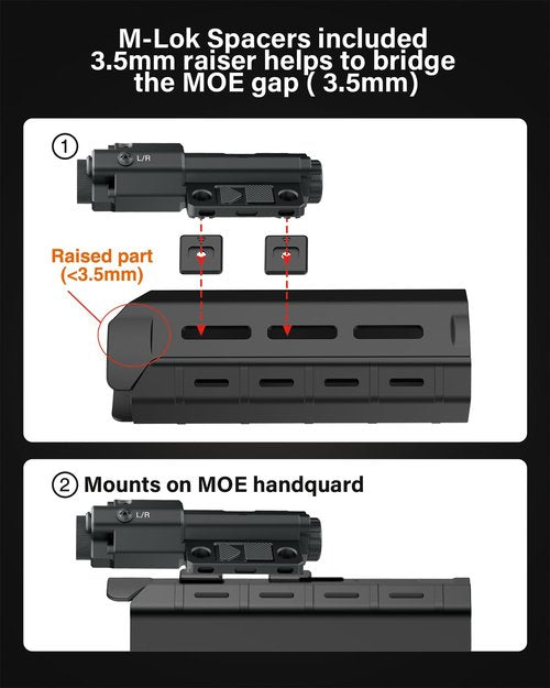 Mlok Picatinny Mounted 940nm IR Illuminator Flashlight IR Laser Combo for Night Vision Scope, Rechargeable Infrared Scope Hunting Light for Night Vision Optics (Must be Used with Night Vision Devices)