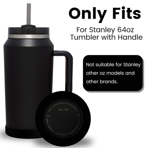 MIMORE Boot for Stanley 64 oz, Silicone Cup Boot Cover Compatible with Quencher H2.0 64 oz Tumbler Boot Stanley Bottom Protector, Black