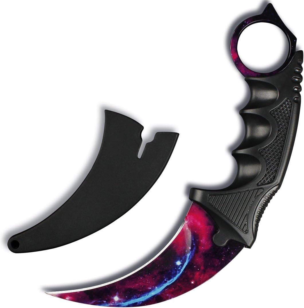 Andux Karambit Camping Hunting Tool with Cord ZD-01 (Purple-White)
